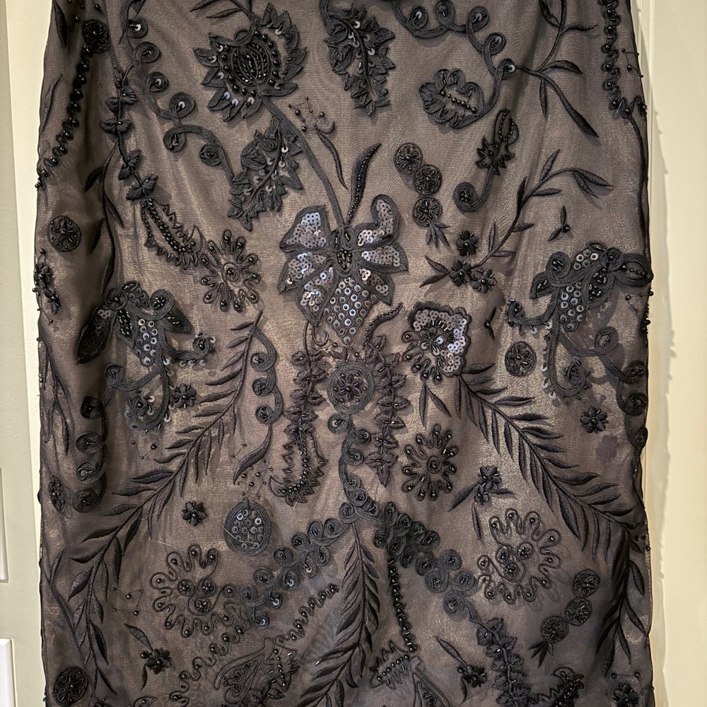 Elegant Black Embroidered Skirt